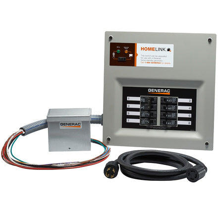 Generac 6854 30-Amp 6 - 8-Circuit HomeLink Indoor Manual Transfer Switch Kit