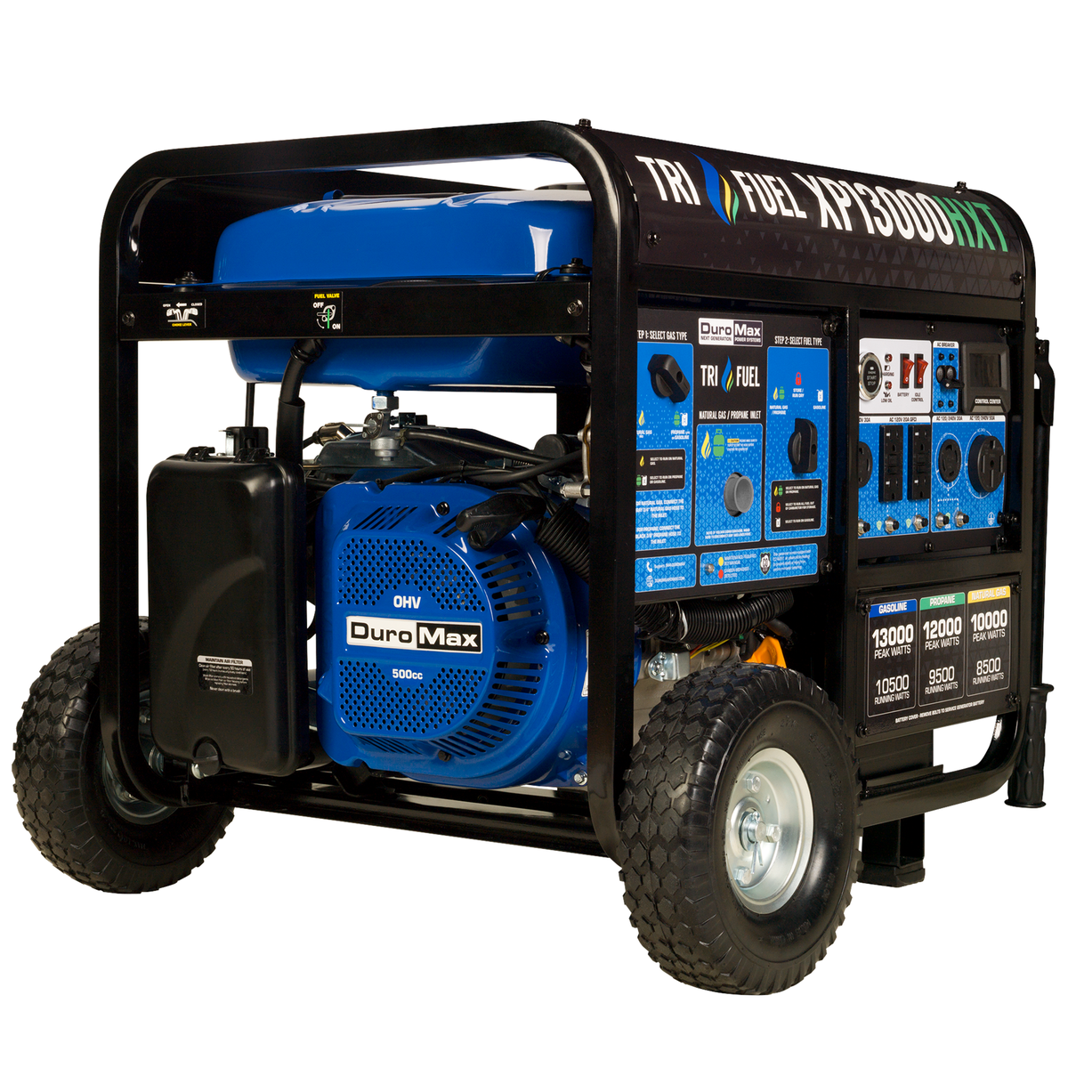 DuroMax XP13000HXT 13,000 Watt Electric Start Tri-Fuel Portable Generator w/ CO Alert