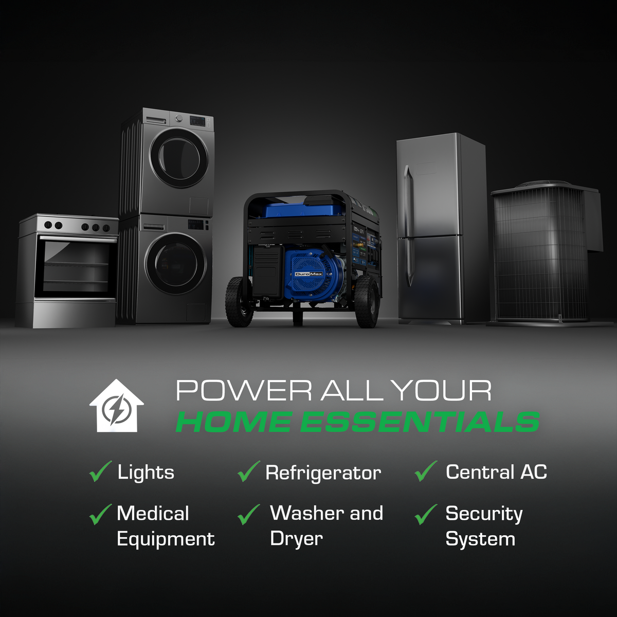 DuroMax XP15000HX+ 15,000W Electric Start Dual Fuel EFI Portable Generator