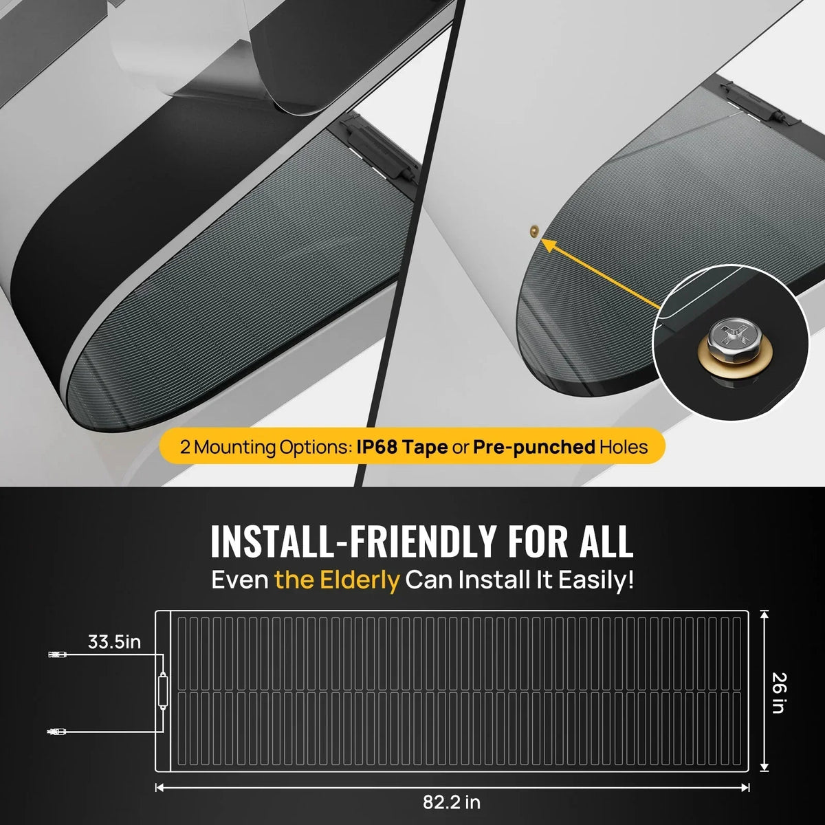BougeRV Yuma 200W CIGS Thin-Film Flexible Solar Panel With Tape