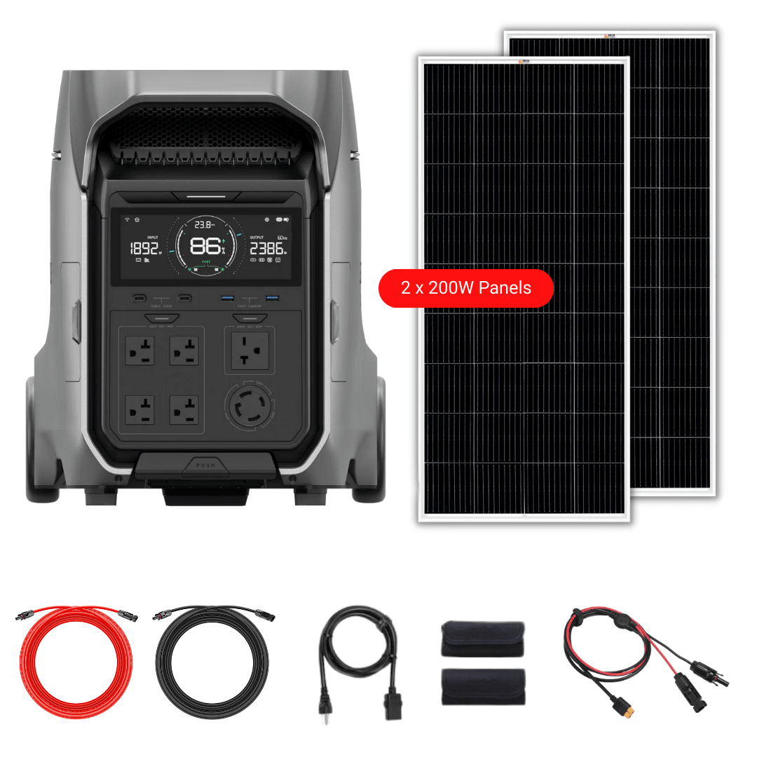 EcoFlow DELTA PRO 3 4096Wh 4000W Solar Generator + Choose Custom Solar Panel Bundle Option