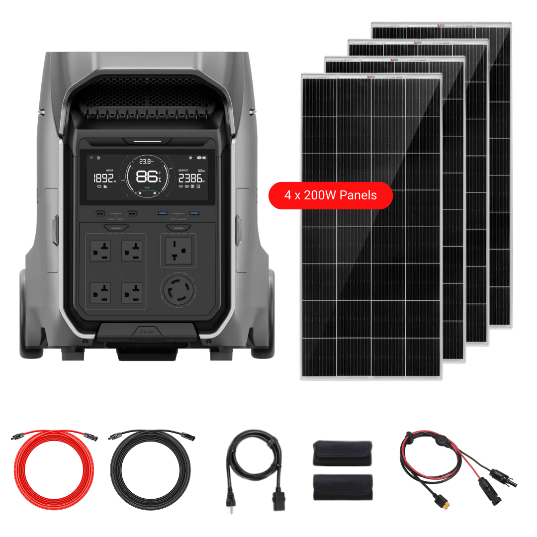 EcoFlow DELTA PRO 3 4096Wh 4000W Solar Generator + Choose Custom Solar Panel Bundle Option