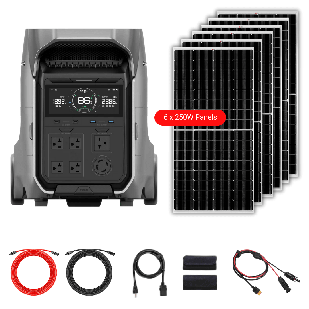 EcoFlow DELTA PRO 3 4096Wh 4000W Solar Generator + Choose Custom Solar Panel Bundle Option