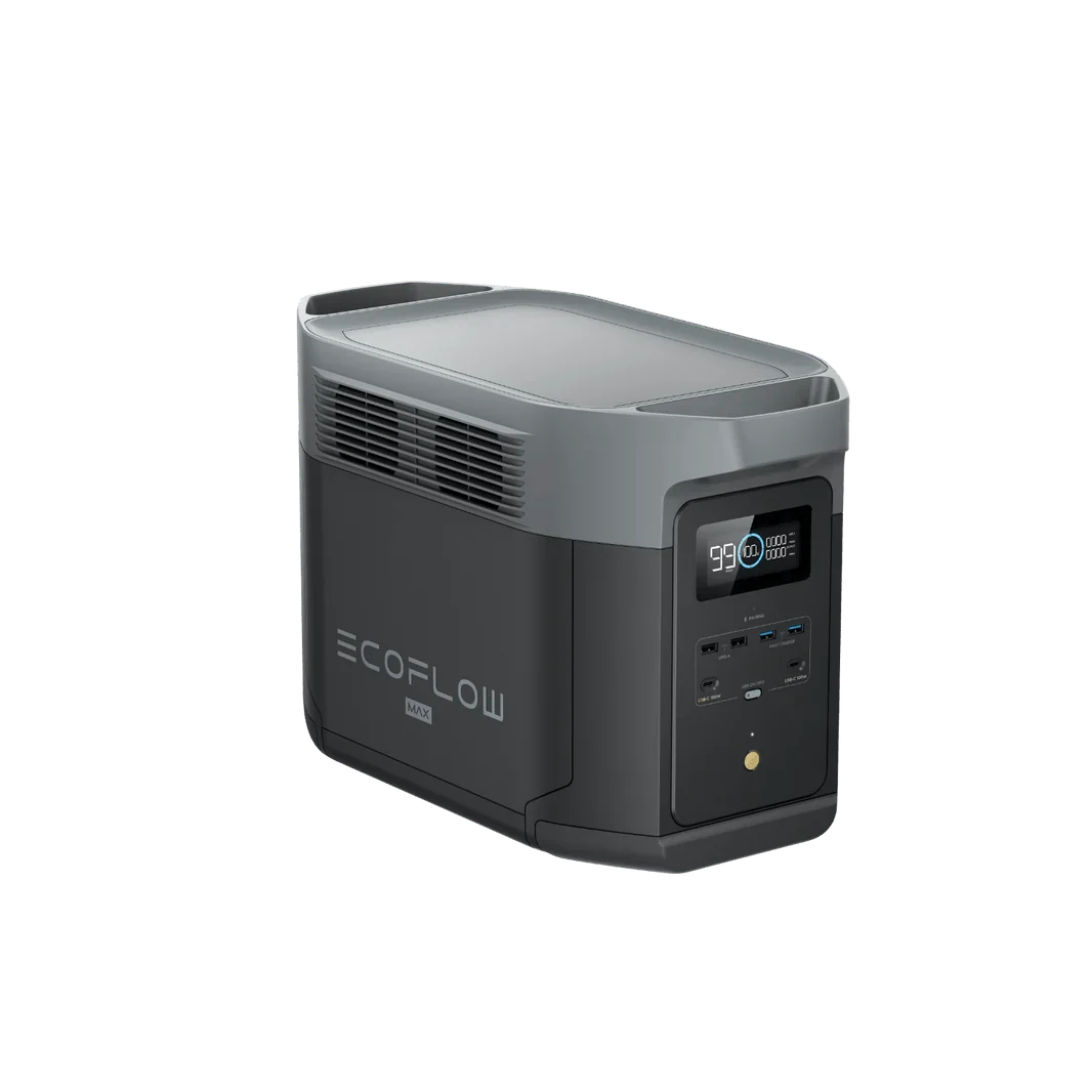 EcoFlow Delta 2 Max 2048Wh 2400W LiFePO4 Solar Generator + 100W Rigid Monocrystalline Solar Panels Kit
