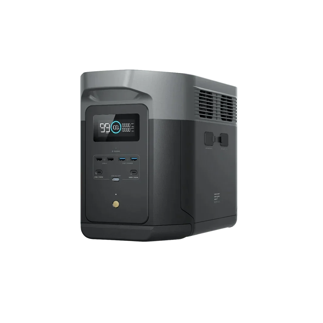 EcoFlow Delta 2 Max 2048Wh 2400W LiFePO4 Solar Generator + 200W Rigid Monocrystalline Solar Panels Kit