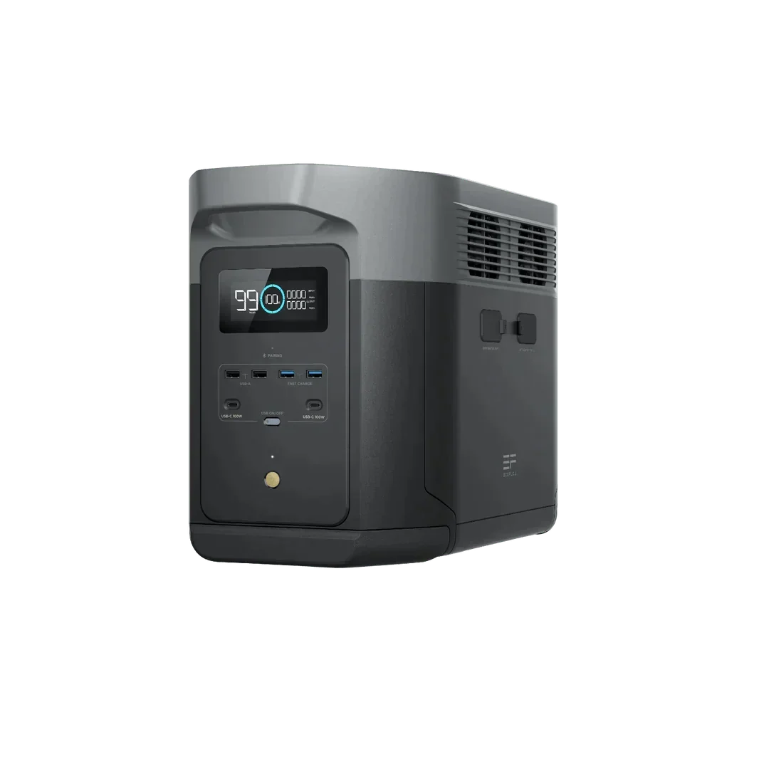 EcoFlow Delta 2 Max With 2 Extra Batteries 6144Wh 2400W LiFePO4 Solar Generator + 200W Rigid Monocrystalline Solar Panels Kit