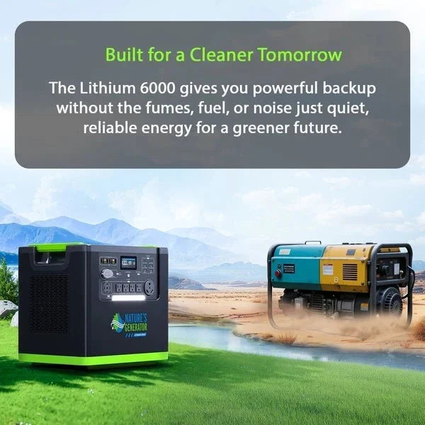 Natures Generator Lithium 6000 Solar Generator With Transfer Switch