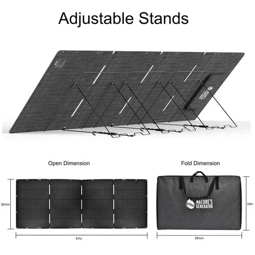 Natures Generator MyGrid 10K Solar Battery With 4 x 400W Monocrystalline Folding Panels