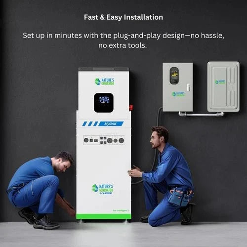 Natures Generator MyGrid 10K Solar Generator With 4 x 410W Rigid Solar Panels + 50A Automatic Transfer Switch