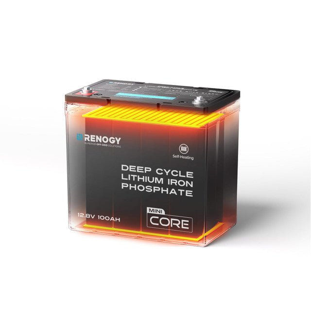 Renogy Core Mini - DuoHeat Tech 12V 100Ah Lithium Iron Phosphate Battery
