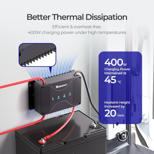 Renogy DCC30S 12V 30A Dual Input DC-DC On-Board Battery Charger with MPPT + Bluetooth Module