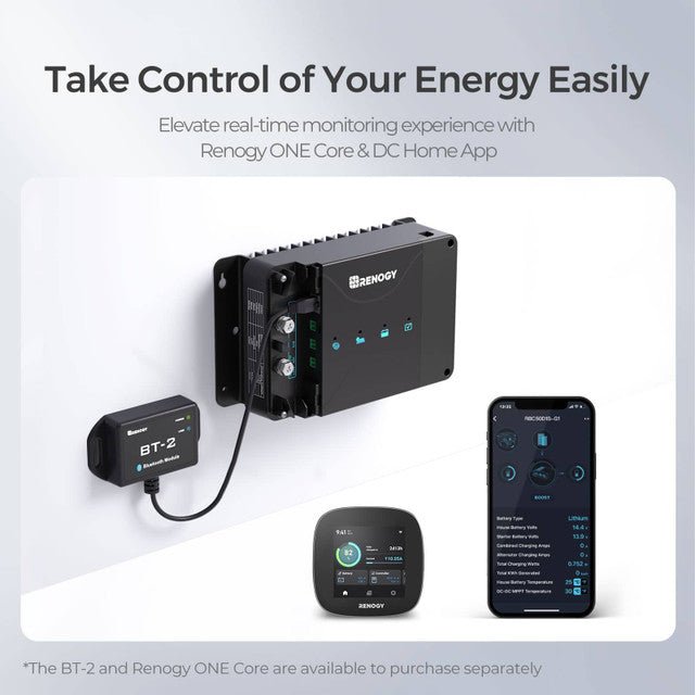 Renogy DCC50S 12V 50A DC-DC On-Board Battery Charger With MPPT + Renogy ONE Core