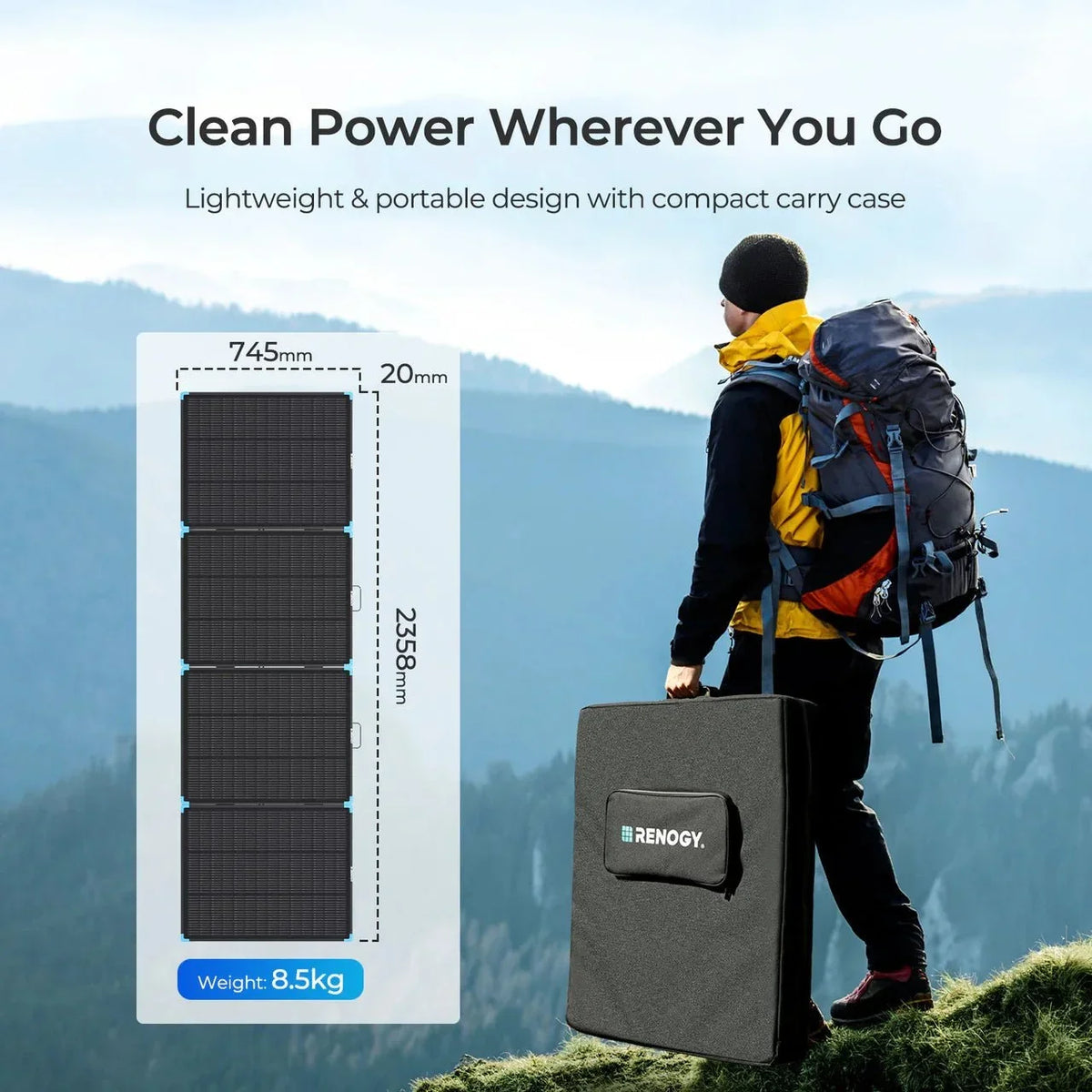Renogy Solar Suitcase N-Type 300W Lightweight Portable Solar Panel