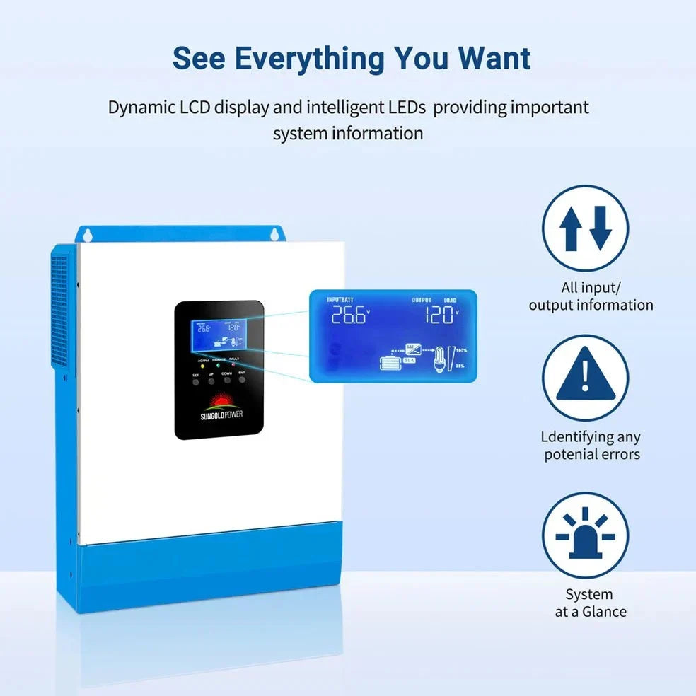 SunGoldPower 3000W 24V Solar Inverter Charger